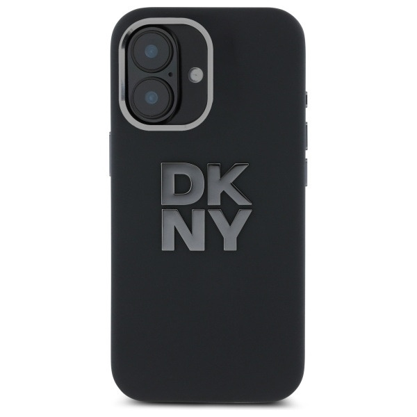 Husa pentru Apple iPhone 16, DKNY, Liquid Silicone Metal Logo, Neagra