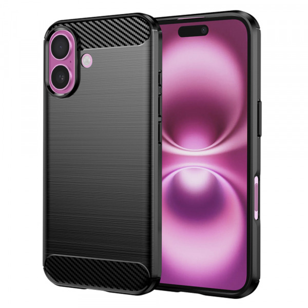 Husa pentru Apple iPhone 16 Plus, Techsuit, Carbon, Neagra