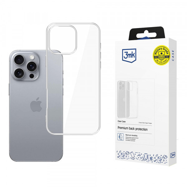 Husa pentru Apple iPhone 16 Pro, 3MK, Clear, Transparenta