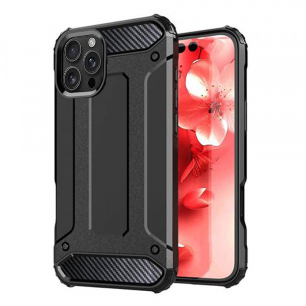 Husa pentru Apple iPhone 16 Pro, Techsuit, Hybrid Armor, Neagra