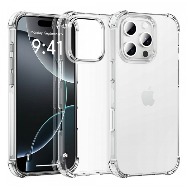 Husa pentru Apple iPhone 16 Pro Max, Techsuit, Shockproof Clear Big Lens Hole, Transparenta