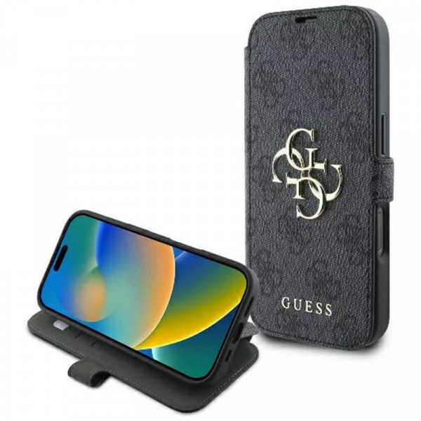 Husa pentru Apple iPhone 16 Pro Max, Guess, 4G Book, Neagra