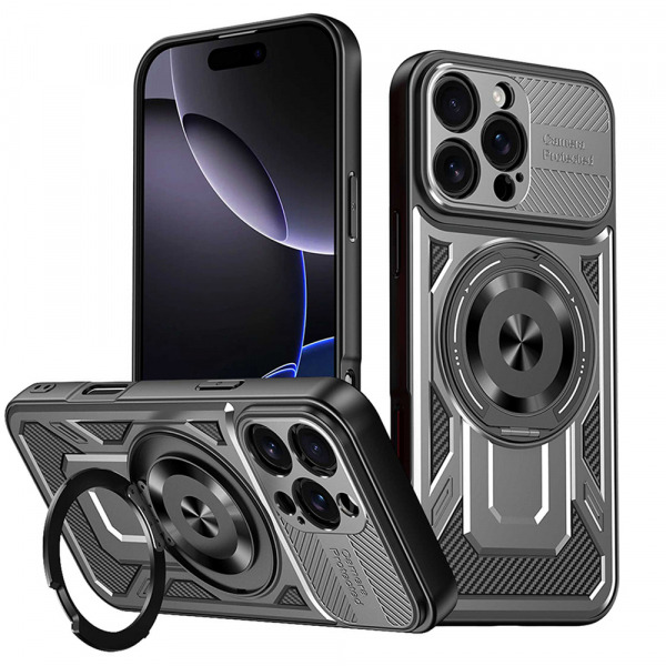 Husa pentru Apple iPhone 16 Pro Max, Techsuit, RuggedCam, Gri