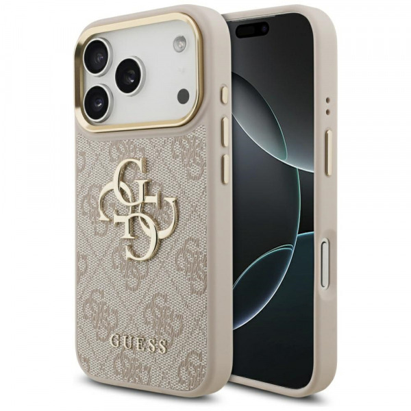 Husa pentru Apple iPhone 18 Pro / 17 Pro, Guess, Big 4G Logo Classic, Roz Aurie