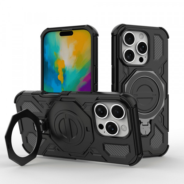 Husa pentru Apple iPhone 18 Pro / 17 Pro, Techsuit, Carbon Shield Pro, Neagra