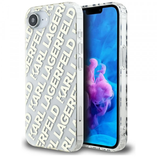Husa pentru Apple iPhone 17e / 16e, Karl Lagerfeld, IML Luxury Gold Fullover Logo, Aurie