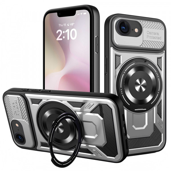 Husa pentru Apple iPhone 17e / 16e, Techsuit, RuggedCam, Gri