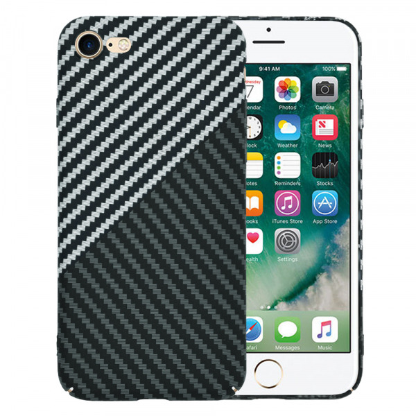 Husa pentru Apple iPhone SE (2022) / SE (2020) / 8 / 7, Techsuit, Carbonite FiberShell, Neagra Gri