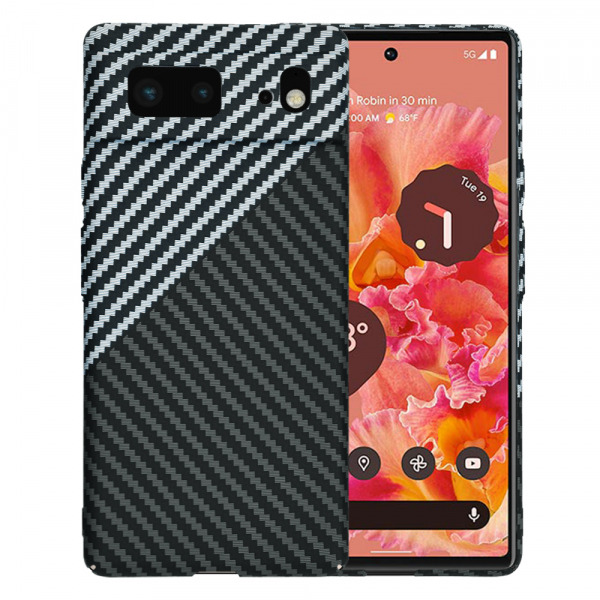 Husa pentru Google Pixel 6, Techsuit, Carbonite FiberShell, Neagra Gri