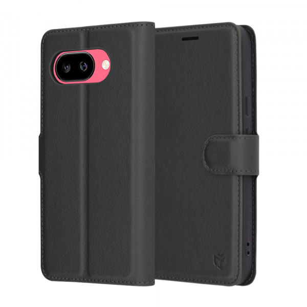 Husa pentru Google Pixel 9a, Techsuit, Leather Folio, Neagra