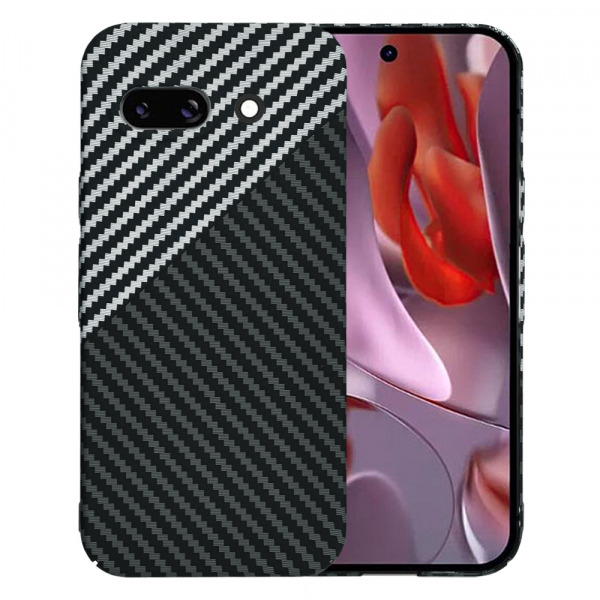 Husa pentru Google Pixel 9a, Techsuit, Carbonite FiberShell, Neagra Gri