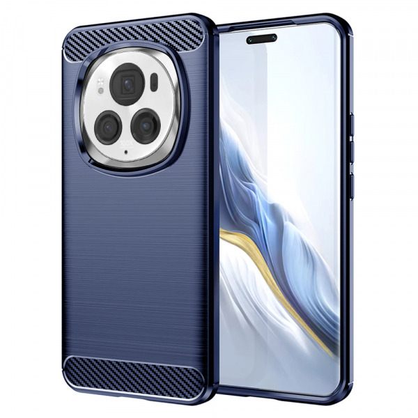 Husa pentru Honor Magic6 Pro, Techsuit, Carbon, Albastra