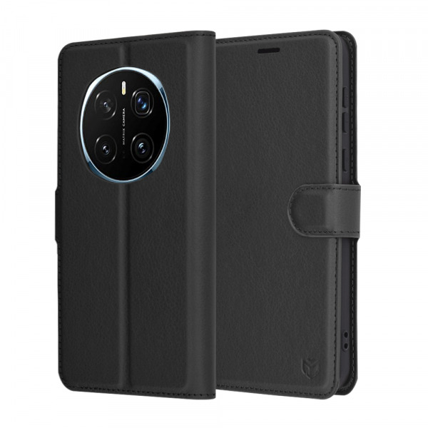 Husa pentru Honor Magic7 Pro, Techsuit, Leather Folio, Neagra