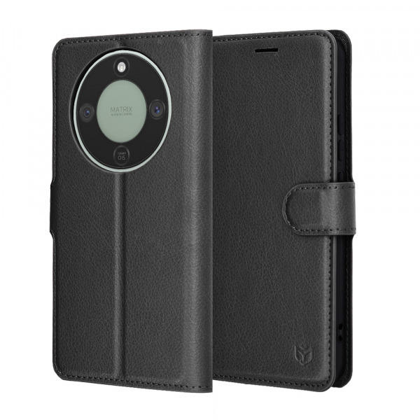 Husa pentru Honor Magic8 Lite, Techsuit, Leather Folio, Neagra