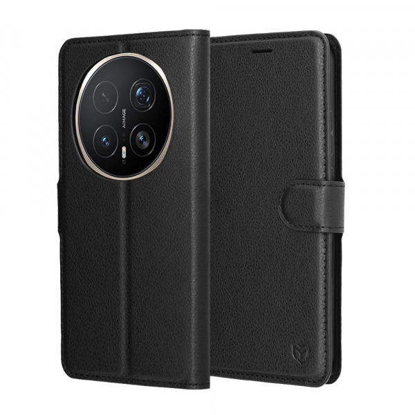 Husa pentru Honor Magic8 Pro, Techsuit, Leather Folio, Neagra