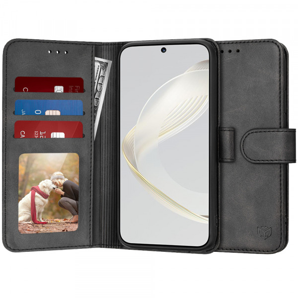 Husa pentru Huawei nova 12s / nova 11, Techsuit, Diary Book, Neagra