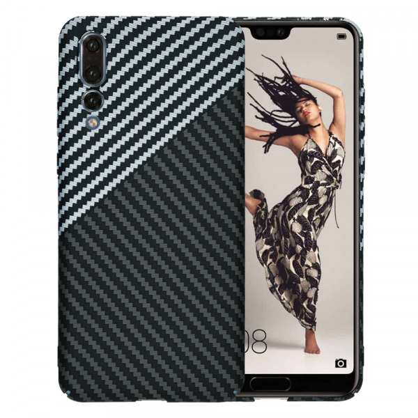 Husa pentru Huawei P20 Pro, Techsuit, Carbonite FiberShell, Neagra Gri