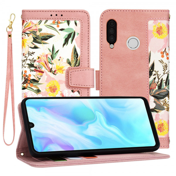 Husa pentru Huawei P30 lite New Edition / P30 lite, Techsuit, FlipCraft, Roz