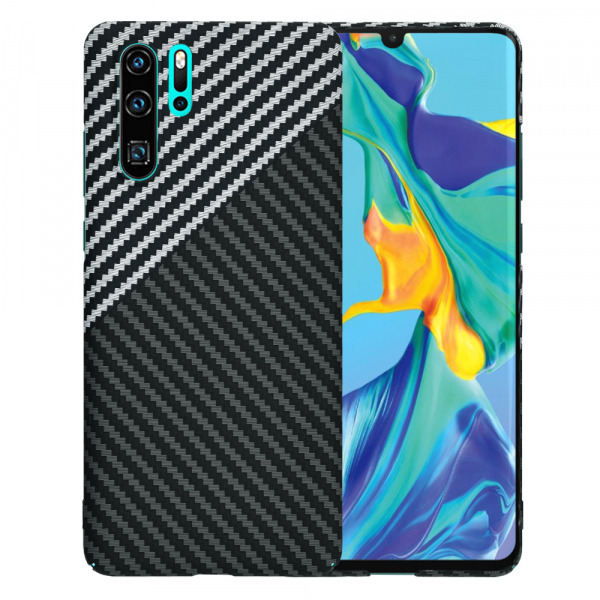 Husa pentru Huawei P30 Pro New Edition / P30 Pro, Techsuit, Carbonite FiberShell, Neagra Gri