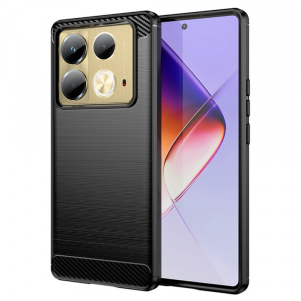 Husa pentru Infinix Note 40 4G, Techsuit, Carbon, Neagra