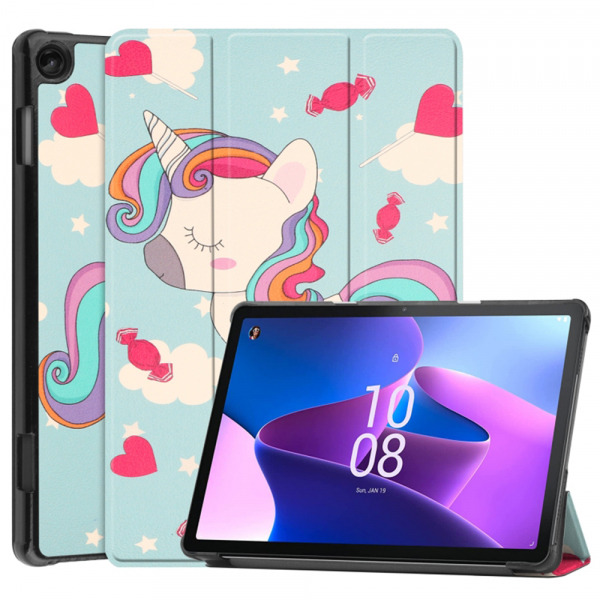 Husa pentru Lenovo Tab M10 Gen 3, Techsuit, FoldPro Unicorn, Multicolor