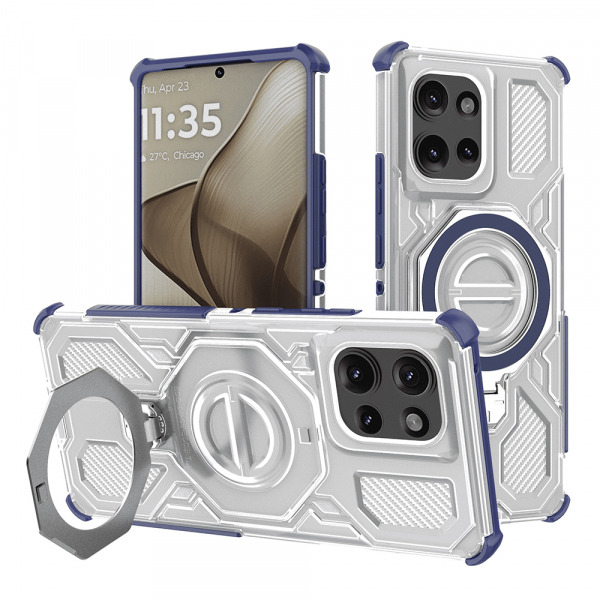 Husa pentru Motorola Edge 50, Techsuit, Carbon Shield Pro, Albastra