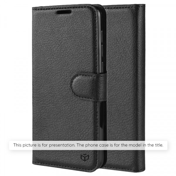 Husa pentru Motorola Moto E15 / G05, Techsuit, Leather Folio, Neagra