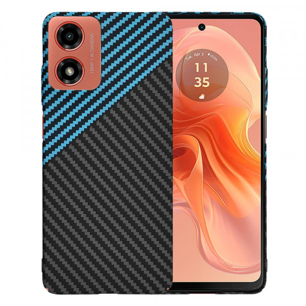 Husa pentru Motorola Moto G04s / E14 / G04 / G24, Techsuit, Carbonite FiberShell, Neagra Bleu
