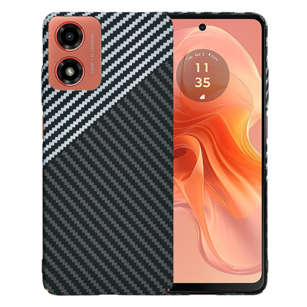 Husa pentru Motorola Moto G04s / E14 / G04 / G24, Techsuit, Carbonite FiberShell, Neagra Gri