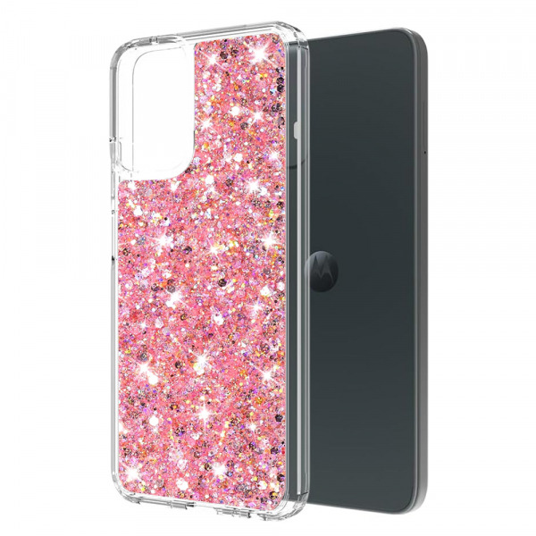 Husa pentru Motorola Moto G45 / G34, Techsuit, Sparkly Glitter, Roz