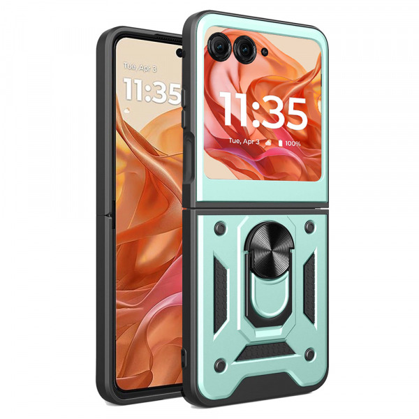 Husa pentru Motorola Razr 60 / Razr 50, Techsuit, CamShield, Verde