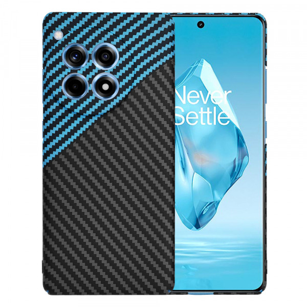 Husa pentru OnePlus 12R, Techsuit, Carbonite FiberShell, Neagra Bleu