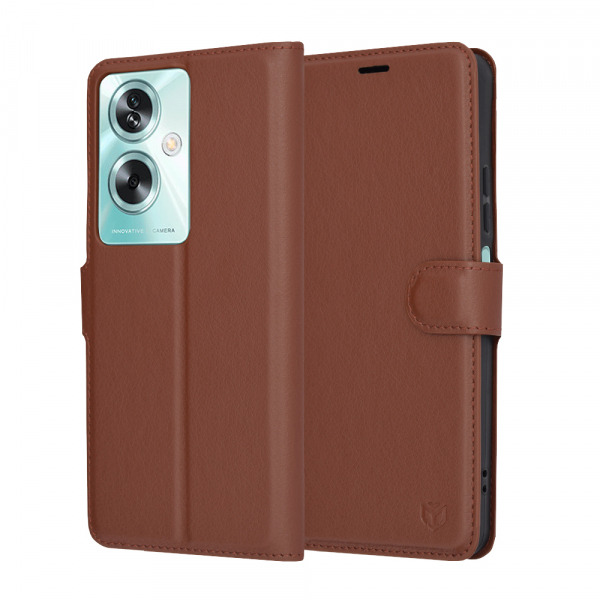 Husa pentru OnePlus Nord N30 SE / Oppo A79, Techsuit, Leather Folio, Maro