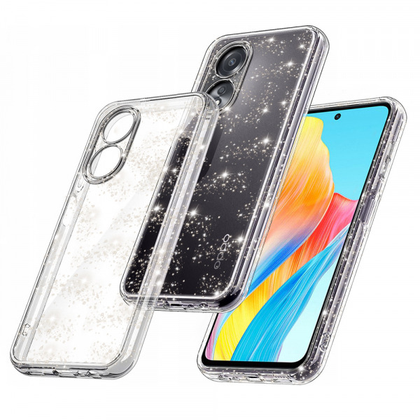 Husa pentru Oppo A58 4G, Techsuit, SparkleSkin, Transparenta