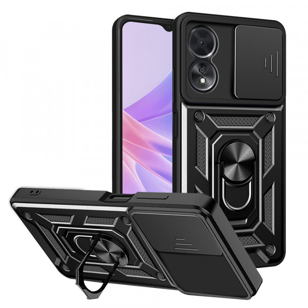 Husa pentru Oppo A58 5G / A78 5G, Techsuit, CamShield, Neagra