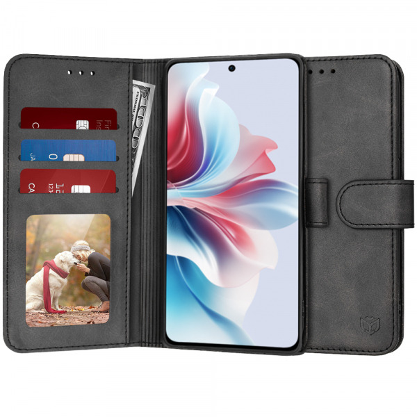 Husa pentru Oppo Reno11 F, Techsuit, Diary Book, Neagra