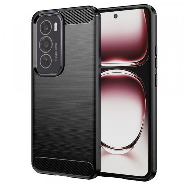 Husa pentru Oppo Reno12 Pro, Techsuit, Carbon, Neagra