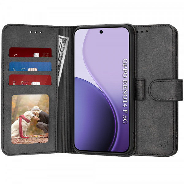 Husa pentru Oppo Reno14 FS 5G / Reno14 F, Techsuit, Diary Book, Neagra