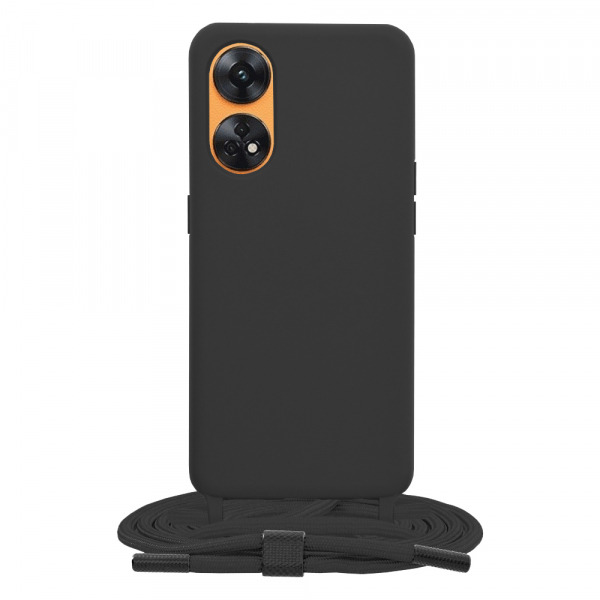 Husa pentru Oppo Reno8 T, Techsuit, Crossbody Lanyard, Neagra