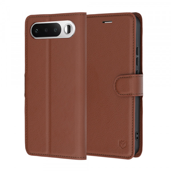Husa pentru Realme 16, Techsuit, Leather Folio, Maro