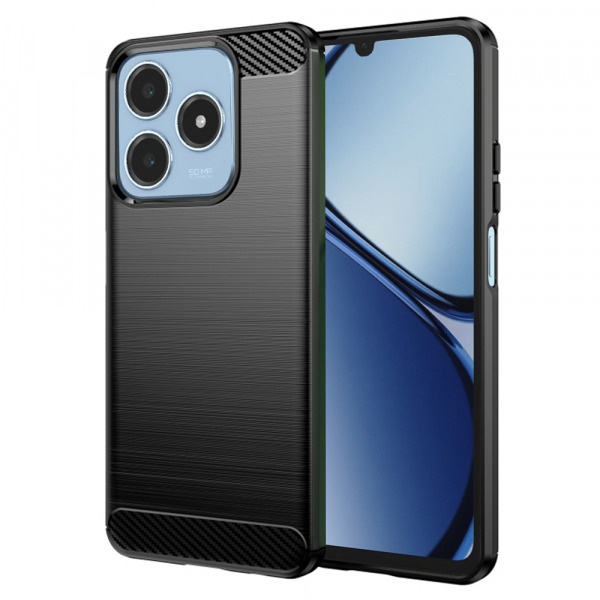 Husa pentru Realme C63 / C61, Techsuit, Carbon, Neagra