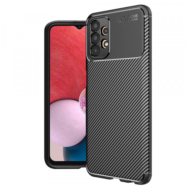 Husa pentru Samsung Galaxy A13 A135, Techsuit, CarbonFiber, Neagra