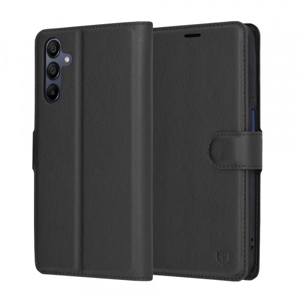 Husa pentru Samsung Galaxy A15 5G A156 / A15 A155, Techsuit, Leather Folio, Neagra