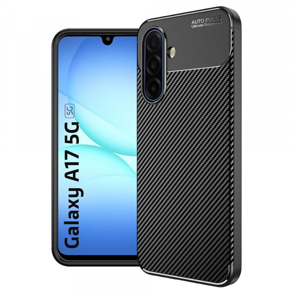 Husa pentru Samsung Galaxy A18 5G A186 / A18 4G A185 / F17 / M17 / A17 4G A175, Techsuit, CarbonFiber, Neagra
