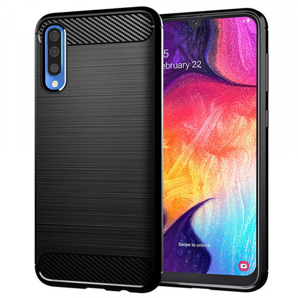 Husa pentru Samsung Galaxy A50s A507 / A30s A307 / A50 A505, Techsuit, Carbon, Neagra