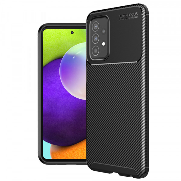 Husa pentru Samsung Galaxy A52s 5G A528 / A52 5G A526 / A52 A525, Techsuit, CarbonFiber, Neagra