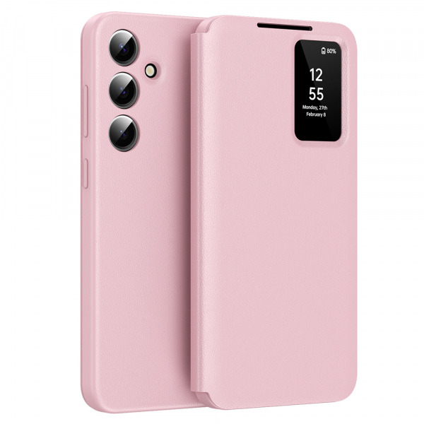 Husa pentru Samsung Galaxy A56 A566, Techsuit, SmartView, Roz