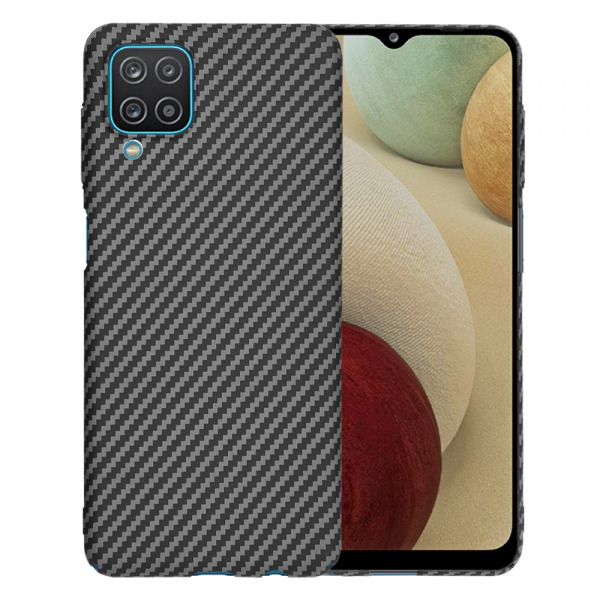 Husa pentru Samsung Galaxy F12 F127 / A12 Nacho A127 / M12 M127 / A12 A125, Techsuit, Carbonite FiberShell, Neagra