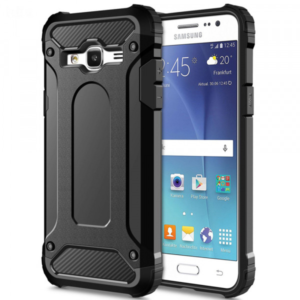 Husa pentru Samsung Galaxy J5 J500, Techsuit, Hybrid Armor, Neagra