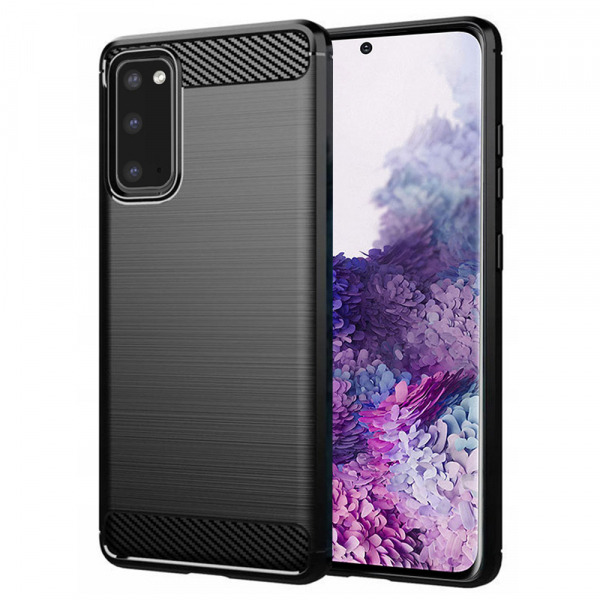 Husa pentru Samsung Galaxy S20 5G G981 / S20 G980, Techsuit, Carbon, Neagra